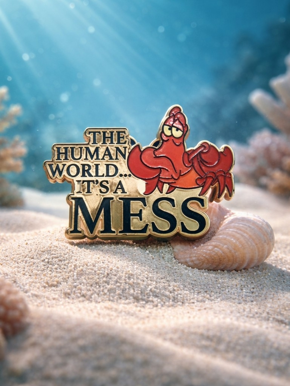 Disney Sebastian Crab Enamel Pin - Red and Gold